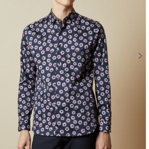 TED BAKER WEWILL Floral print cotton shirt. Sz 4